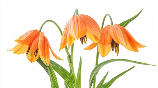 Blooming Orange Crown Imperial Flower Fritillaria