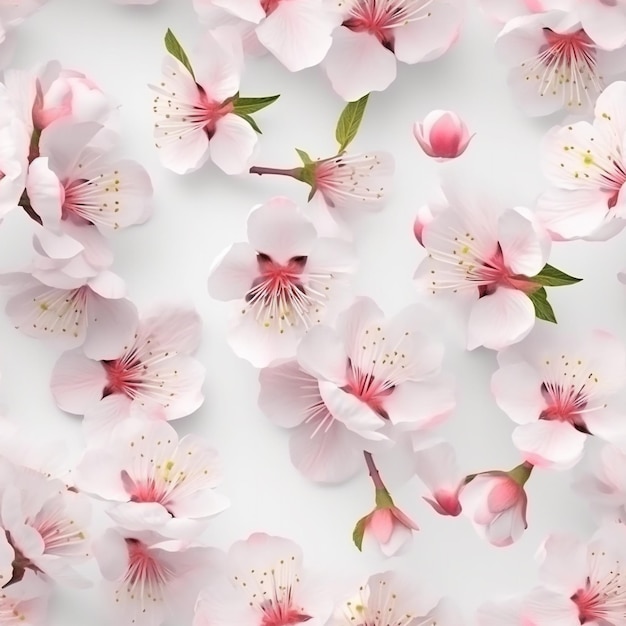 Blooming sakura seamless pattern