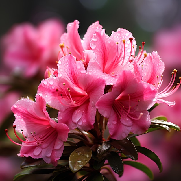 Photo blossom azaleas real photo hd