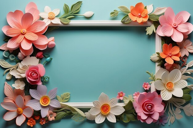 Blossom Delight Whimsical Spring Flower Frame