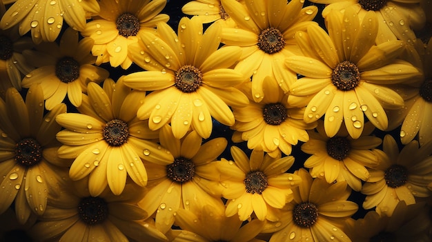 blossoming daisy close up yellow petal beauty