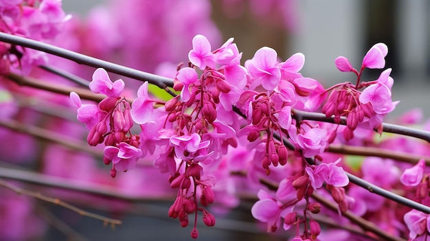 Blossoming Violet Cercis Siliquastrum Plant