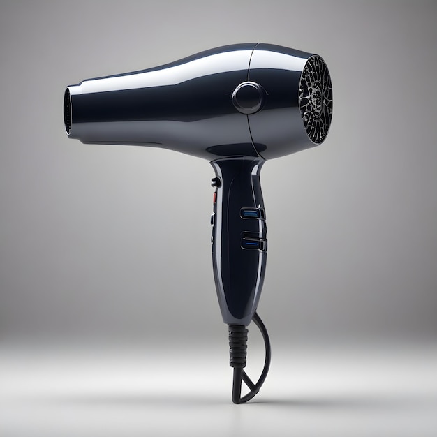 a blow dryer with a black and silver hair dryer