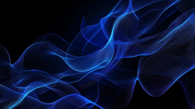 Blue abstract background technology light lines bokeh black futuristic