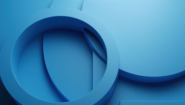 blue abstract background with cylinder and round shapes