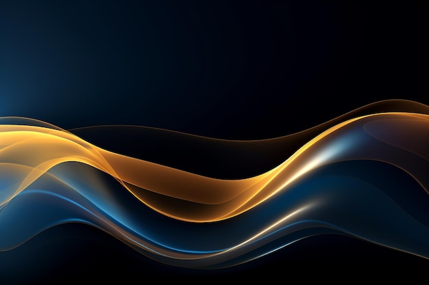 blue abstract background with golden lines