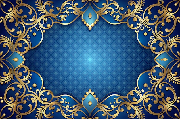 blue abstract background with luxury golden elements vector illustration