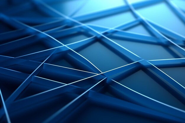 Photo blue abstract background with metallic wireframe