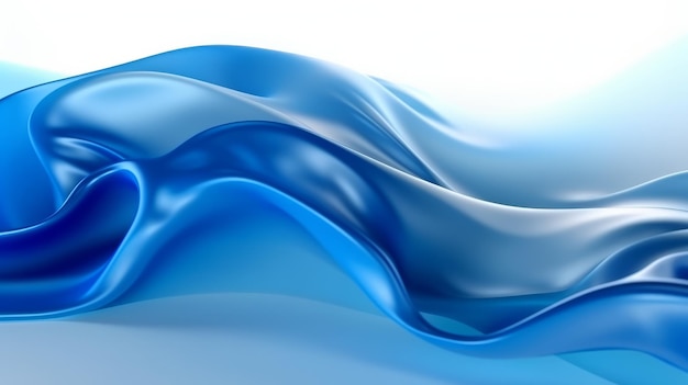 A blue abstract background with smooth wavy lines Generative ai