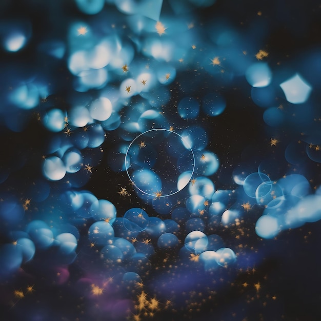 Blue abstract bokeh background