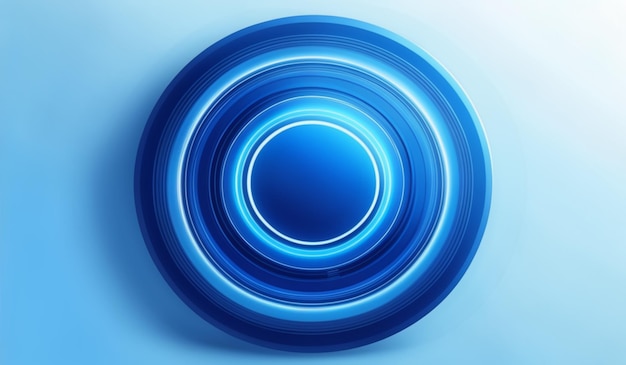 a blue abstract design with a blue circle on the top