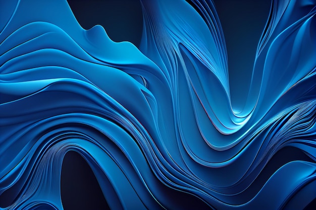 Blue abstract liquid wave background flowing liquid Generative AI