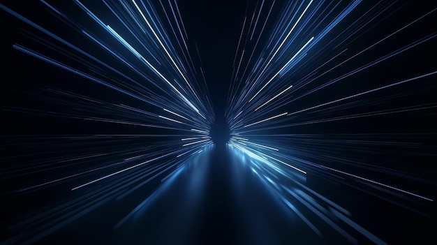 Blue abstract motion light background Generative Ai