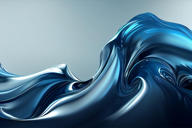 Blue abstract surreal wavy liquid wallpaper