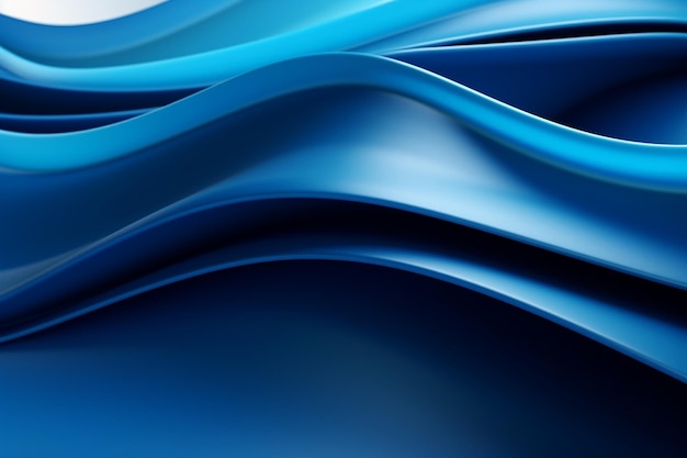 Blue abstract wall wave architecture abstract background 3d rendering