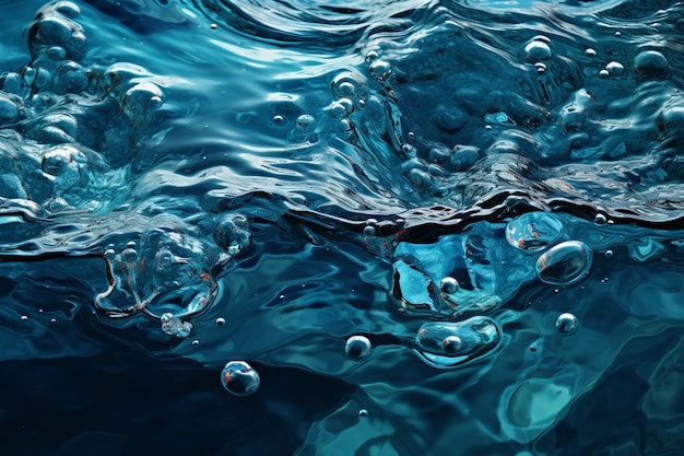 Photo blue abstract water ripples