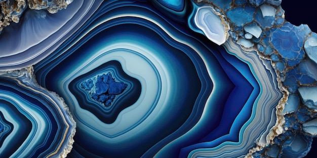 Blue Agate Background with Natural Patterns for Design Projects