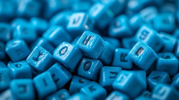 Photo blue alphabet blocks