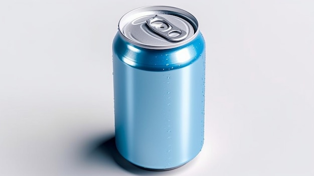 blue aluminum can isolated on white