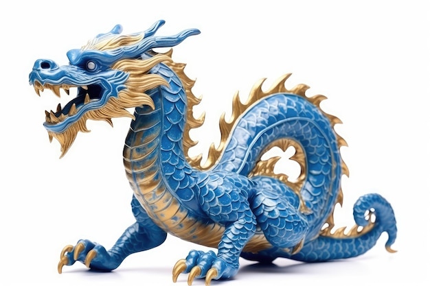 blue asian dragon chinese new year