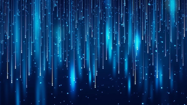 Blue background lights and stars falling