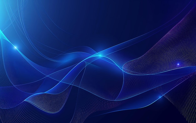 Blue background with abstract glowing lines vector illustration with simple shapes and a gradient in the style of minimalism dark blue color scheme high resolution image with sharp focus and high