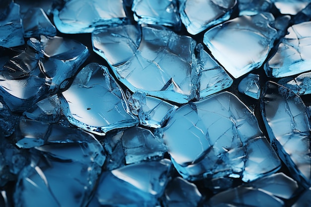 Blue Background with Cracks on Abstract Ice Background