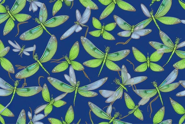 a blue background with dragonflies on it and the word  dragonfly  on it