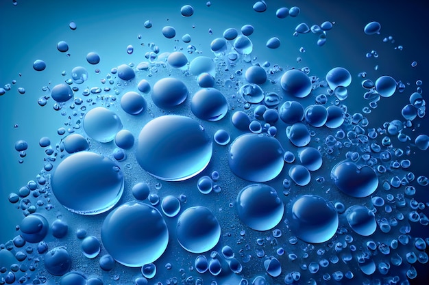 A blue background with drops of water and the words " water " on it.