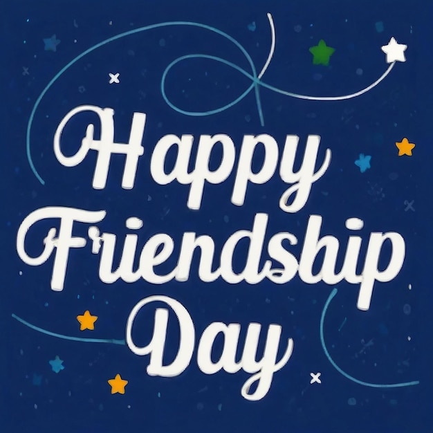 a blue background with a happy friendship day written in white letters