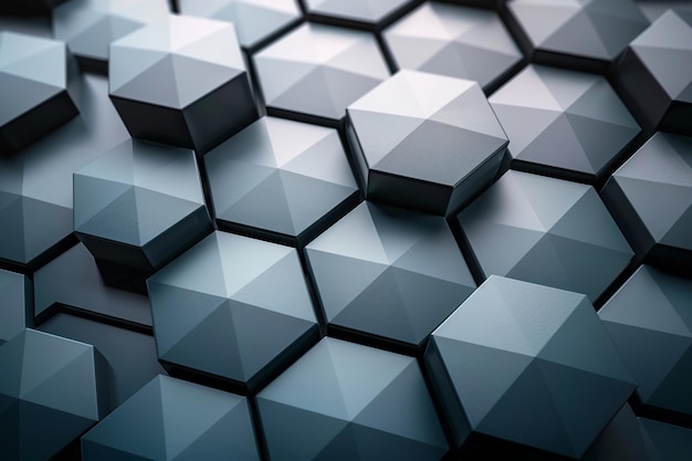 A blue background with hexagons