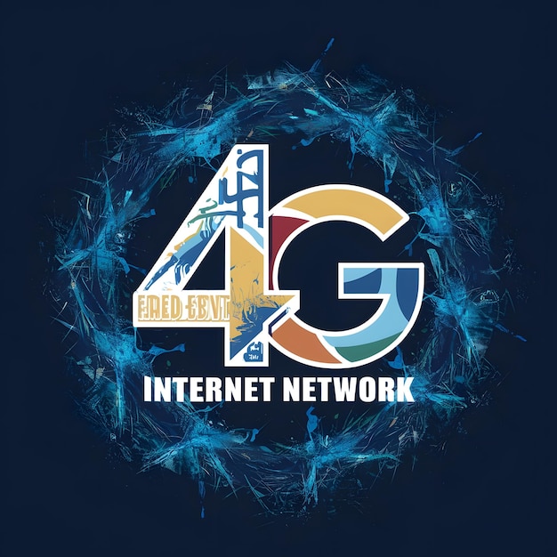 a blue background with a logo for internet internet internet