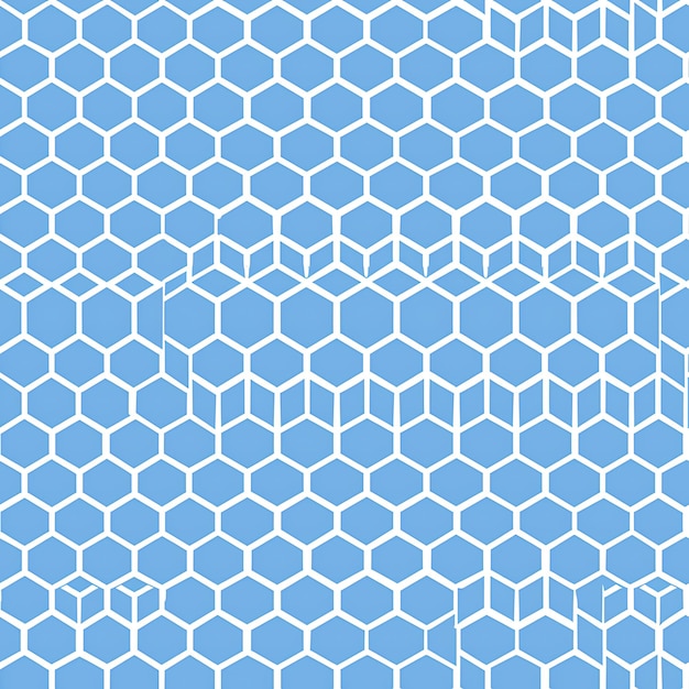 Photo a blue background with a pattern of hexagons on it