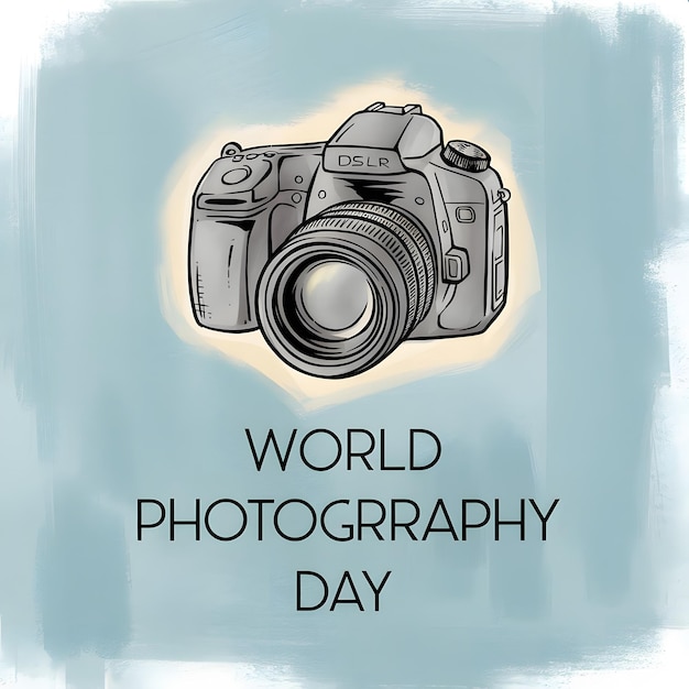 a blue background with a photo of world photography