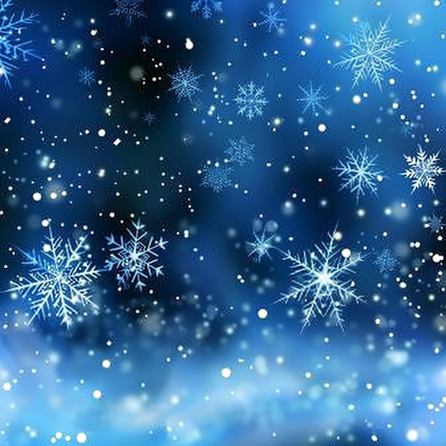 A blue background with snowflakes