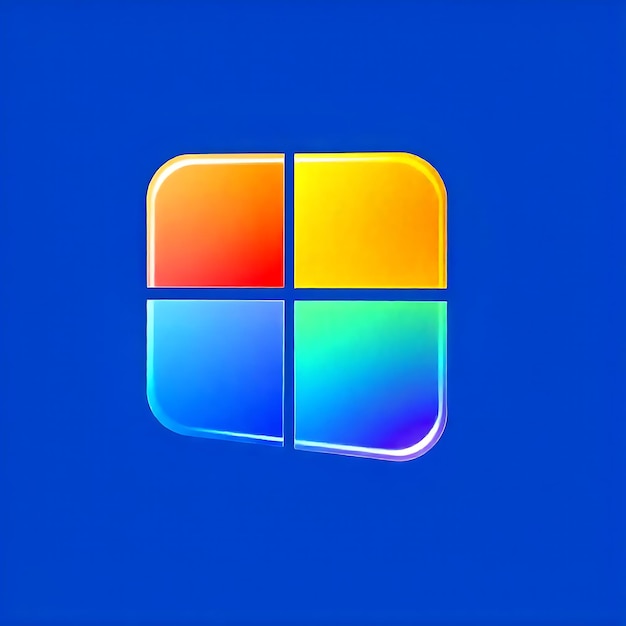 Photo a blue background with a square that says quot the windows quot