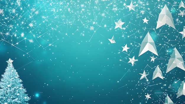 a blue background with stars and snowflakes