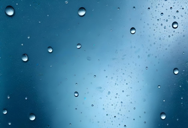 Photo a blue background with water drops and a blue background