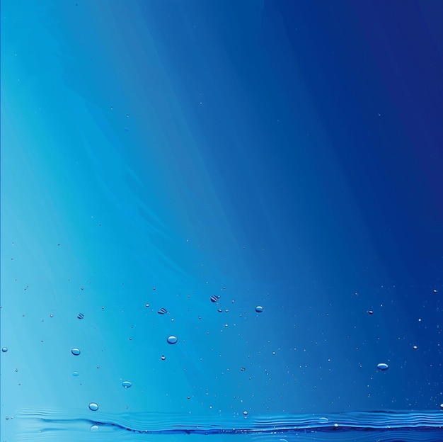 a blue background with water drops and bubbles