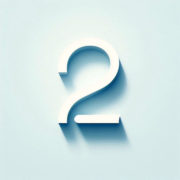 Photo a blue background with a white number two