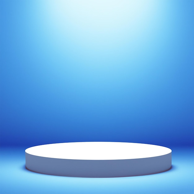 Blue Background with white Podium