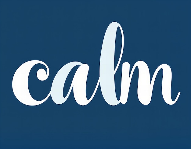 a blue background with the word calm on it