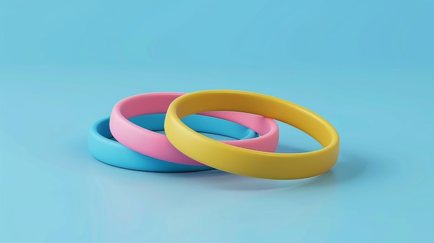 Photo a blue background with a yellow band that says  no