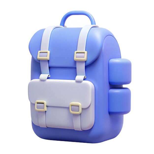 Photo a blue backpack with a white strap that says  backpack