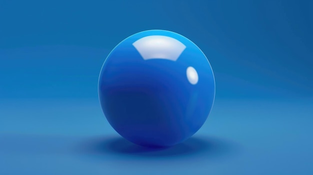 Blue ball on blue background