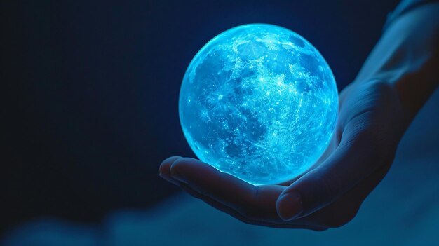 Photo a blue ball that has the word light on it