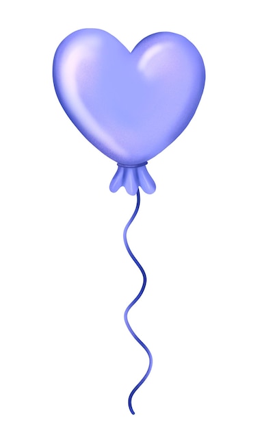 Photo blue balloon in a heart shape