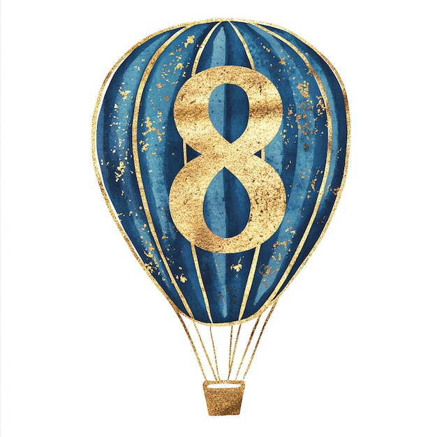 Photo a blue balloon with the number 8 on it