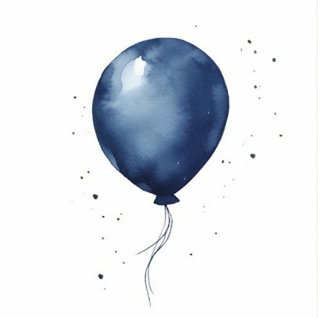 a blue balloon with a string attached to it generative ai