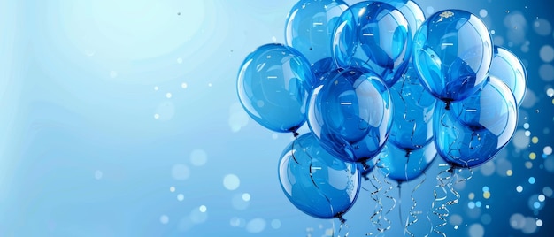 Photo blue balloons for festive occasions and party themes